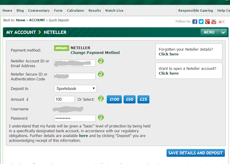 Paddy Power Deposit via NETELLER